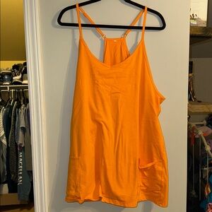 Size Large orange hotshot romper